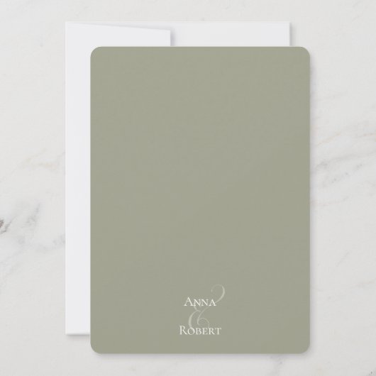 Elegant Greenery Sage Green Floral Foliage Simple Kaart (Achterkant)