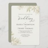 Elegant Greenery Sage Green Floral Foliage Simple Kaart (Voorkant / Achterkant)