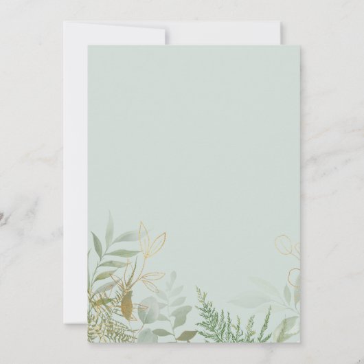 Elegant Greenery Sage Green Vrijgezellenfeest Kaart (Achterkant)