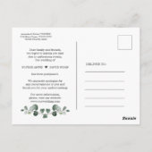 Elegant Greenery Same Wedding New Date Update Briefkaart (Achterkant)