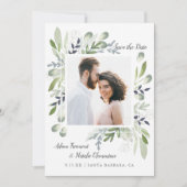 Elegant Greenery Save the Date (Voorkant)