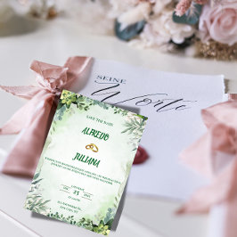 Elegant Greenery Save The Date Card  Kaart