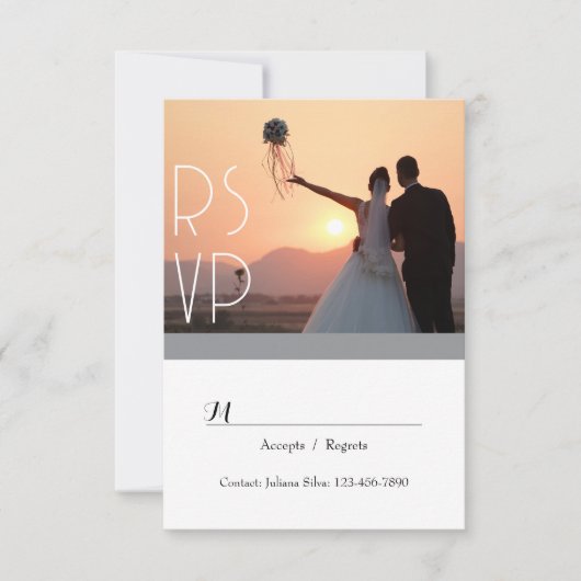 Elegant Greenery Script RSVP uitnodiging (Voorkant)