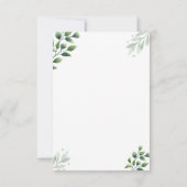 Elegant Greenery Script RSVP uitnodiging (Achterkant)
