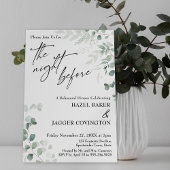Elegant Greenery & Script The Night before Kaart