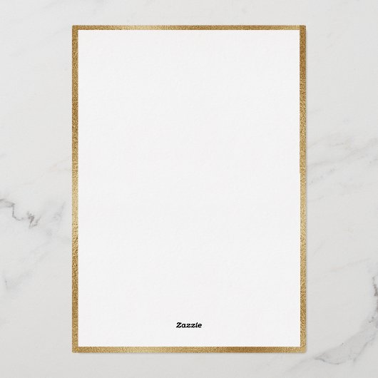 Elegant Greenery Script Wedding Folie Uitnodiging (Achterkant)