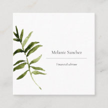 Elegant greenery Simple floral visitekaartje