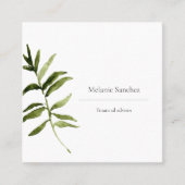 Elegant greenery Simple floral visitekaartje (Voorkant)