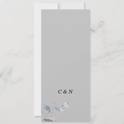 Elegant Greenery Simple Wedding Menu Kaart (Achterkant)