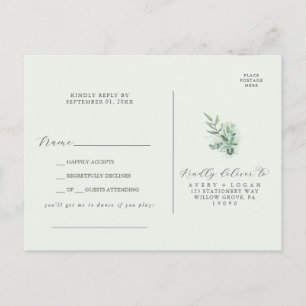 Elegant Greenery Song Request RSVP Briefkaart