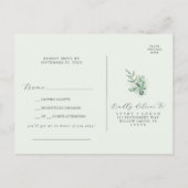 Elegant Greenery Song Request RSVP Briefkaart (Achterkant)