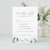 Elegant Greenery Song Request RSVP Card (Staand voorkant)