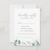 Elegant Greenery Song Request RSVP Card Kaartje (Voorkant)