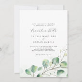 Elegant Greenery Spain Nuestra Boda Wedding Kaart (Voorkant)