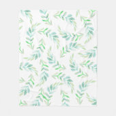 Elegant Greenery Spring Waterverf Laurels Fleece Deken (Voorkant)
