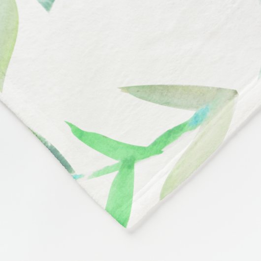 Elegant Greenery Spring Waterverf Laurels Fleece Deken (Hoek)