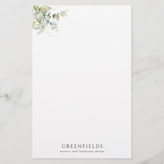 Elegant Greenery Stationery Paper (Voorkant)