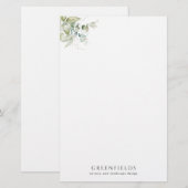 Elegant Greenery Stationery Paper (Voorkant / Achterkant)