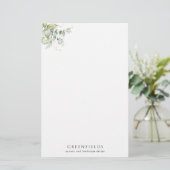 Elegant Greenery Stationery Paper (Staand voorkant)