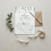 Elegant Greenery & String Lights Wedding Shower  Kaart