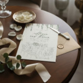 Elegant Greenery & String Lights Wedding Shower  Kaart