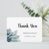 Elegant Greenery Succulent Typography Wedding Bedankkaart (Staand voorkant)
