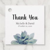 Elegant Greenery Succulent Wedding Bedankt Bedankjes Labels (Voorkant)