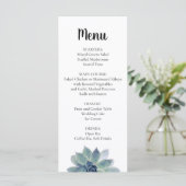 Elegant Greenery Succulent Wedding Reception Menu (Staand voorkant)