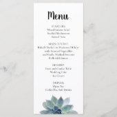 Elegant Greenery Succulent Wedding Reception Menu (Voorkant)