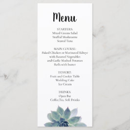 Elegant Greenery Succulent Wedding Reception Menu