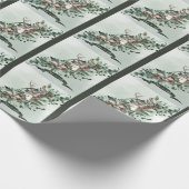 Elegant Greenery Swag met Deer en Eucalyptus Cadeaupapier (Hoek)