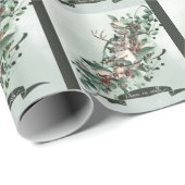 Elegant Greenery Swag met Deer en Eucalyptus  Cadeaupapier (Rol Hoek)