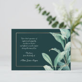 Elegant Greenery Sympathie Hartelijk dank Kaart (Staand voorkant)