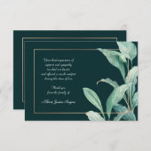 Elegant Greenery Sympathie Hartelijk dank Kaart (Voorkant / Achterkant)