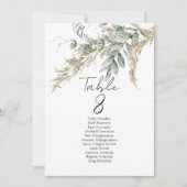 Elegant greenery table number seating chart cards (Voorkant)
