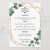 Elegant Greenery Tafel Trouwmenu Menu (Voorkant)
