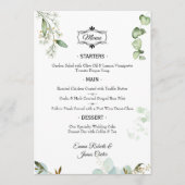 Elegant Greenery Tafel Trouwmenu Menu (Voorkant)