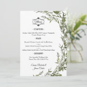 Elegant Greenery Tafel Trouwmenu Menu (Staand voorkant)