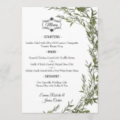 Elegant Greenery Tafel Trouwmenu Menu (Voorkant)