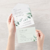 Elegant Greenery trouwde in één uitnodiging (Afscheurbaar)