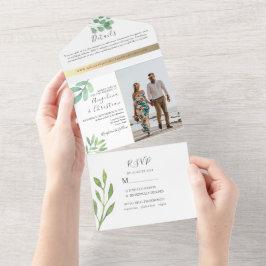 Elegant Greenery trouwde in één uitnodiging