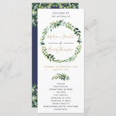 Elegant Greenery Typography Wedding Programme Programmakaart (Voorkant / Achterkant)