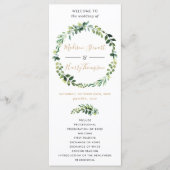 Elegant Greenery Typography Wedding Programme Programmakaart (Voorkant)