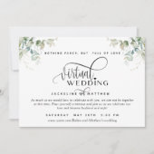 Elegant Greenery, unieke online virtuele bruiloft Save The Date (Voorkant)
