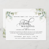 Elegant Greenery, unieke online virtuele bruiloft Save The Date (Voorkant / Achterkant)