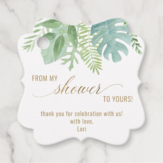 Elegant Greenery, van mijn douwer tot die van jou, Bedankjes Labels (Voorkant)