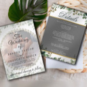 Elegant Greenery Vellum Overlay Wedding Invitation Kaart
