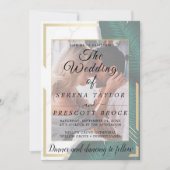 Elegant Greenery Vellum Wedding Invitation Kaart (Voorkant)