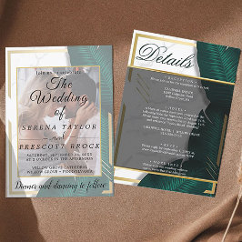 Elegant Greenery Vellum Wedding Invitation Kaart