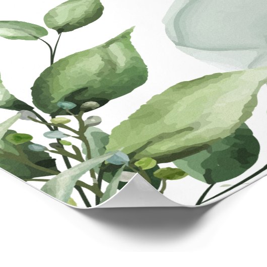 Elegant greenery verlaat trouwuitnodiging poster (Hoek)